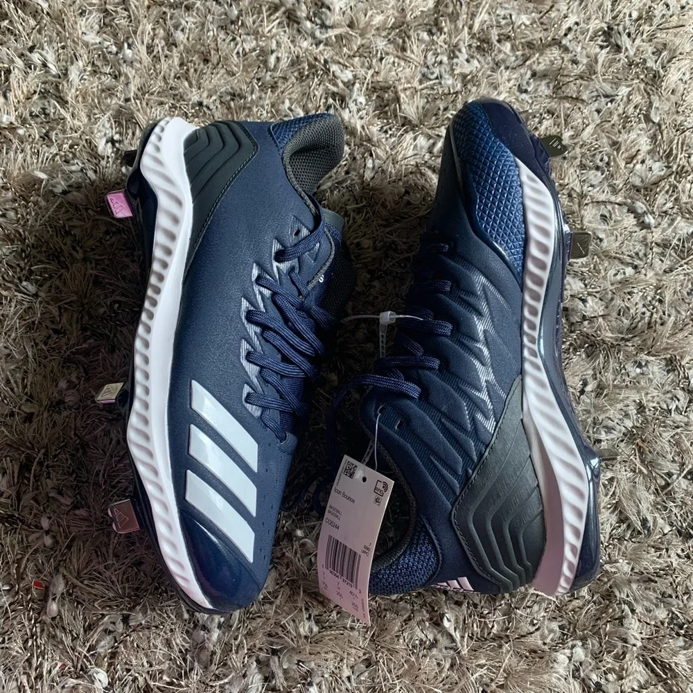 Adidas Baseball Icon Bounce Cleats‎ NavyWhitecarbon